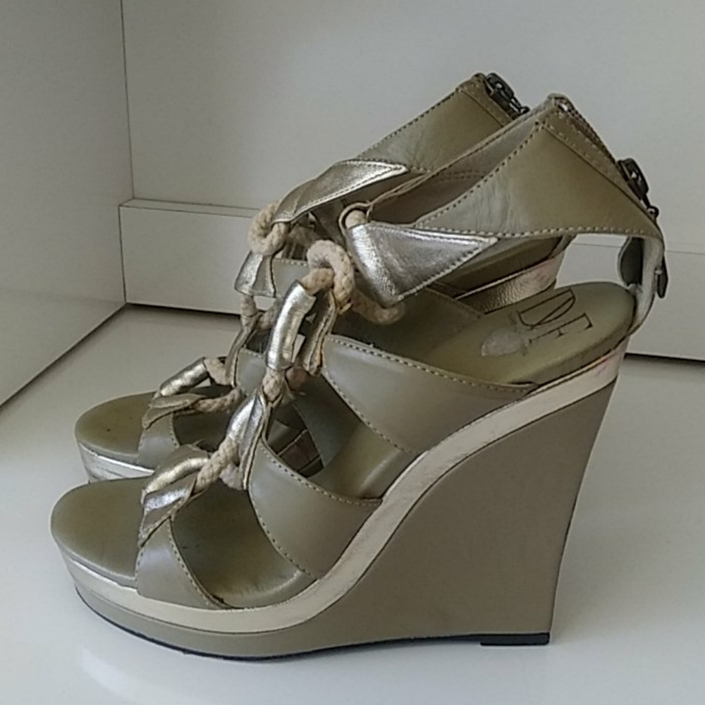 Diane von Furstenberg Gold Platform Wedges
